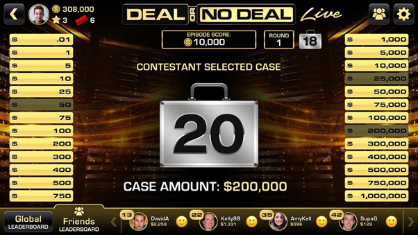 Người chơi đưa ra quyết định trong trò chơi Deal or No Deal trên 8xbet